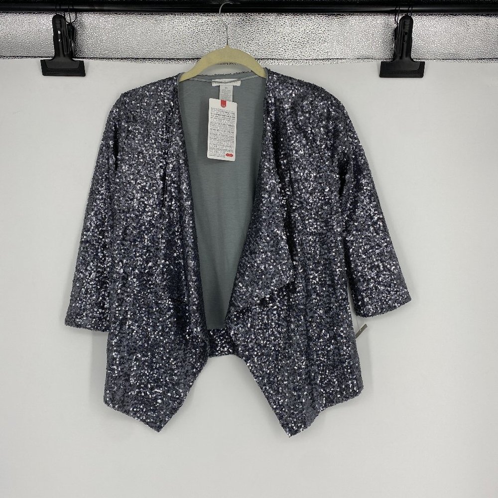Sequins! Design History Open Cardigan! NWT